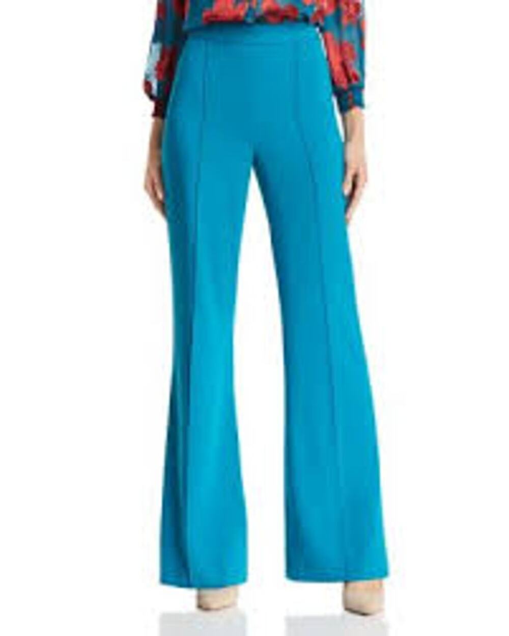 Alice + Olivia Jalisa High Rise Flared Pants Teal Green Size 2 Retro Wide Leg